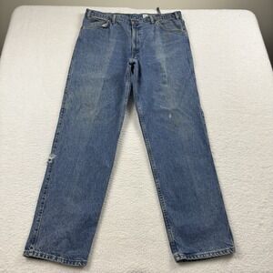 Levi Jeans Men's 35x31* Blue 540 Straight‎ Relaxed Thrashed Distressed Denim VTG